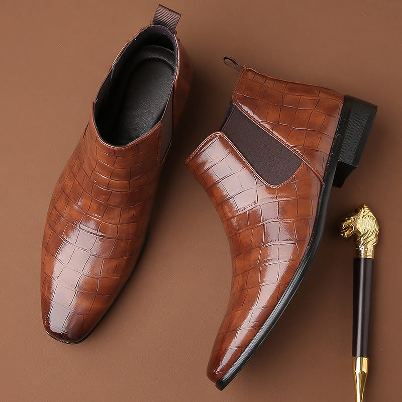 Men's Chelsea Boots – Glossy Finish, Modern Style