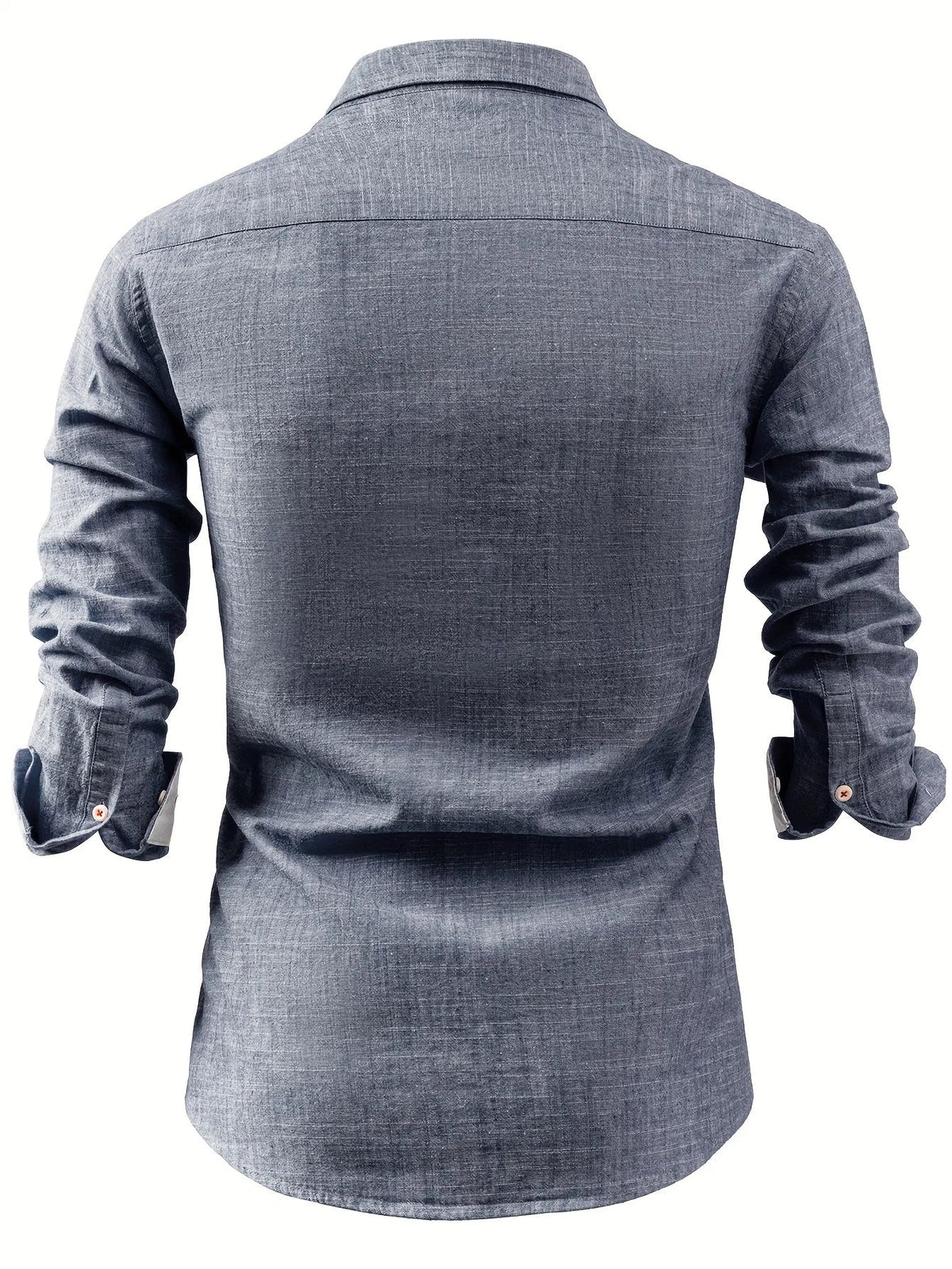 Men's Cotton and Linen Shirt – Straight Fit Long Sleeve