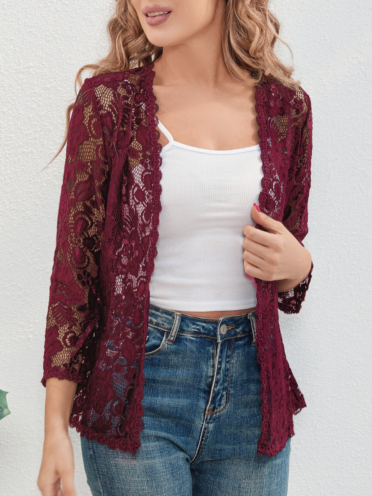 Women's Lace Transparent Cardigan – Lightweight Easy Opening