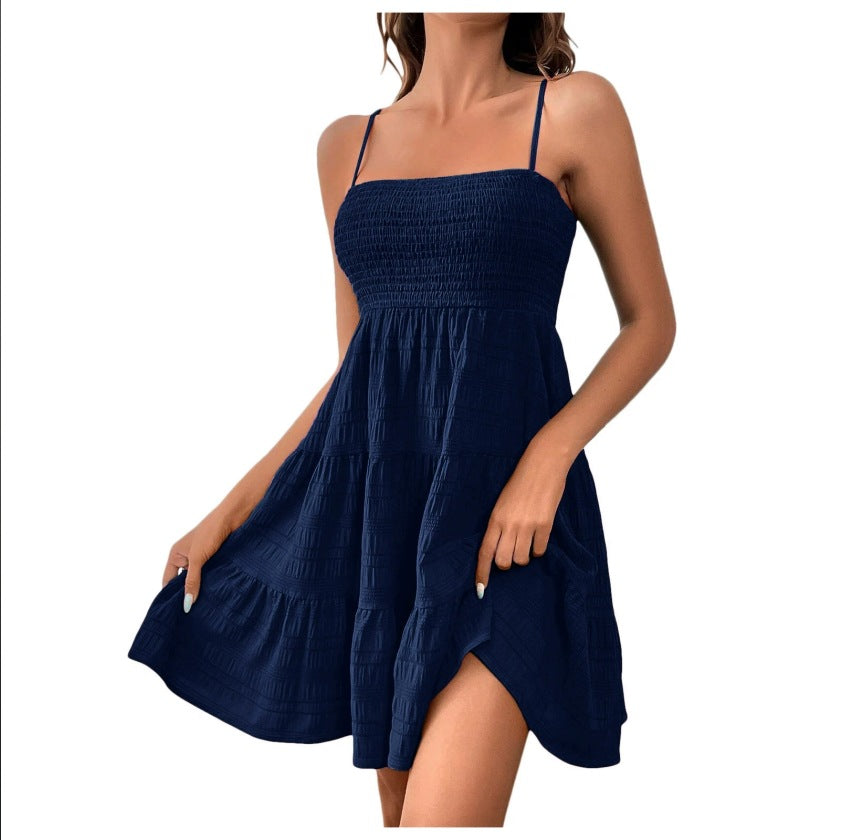 Textured Short Women's Dress – Relaxed Flowing Fit