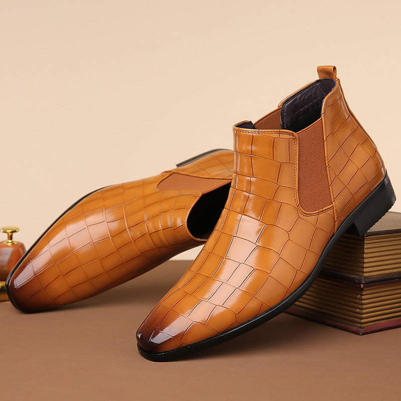 Men's Chelsea Boots – Glossy Finish, Modern Style