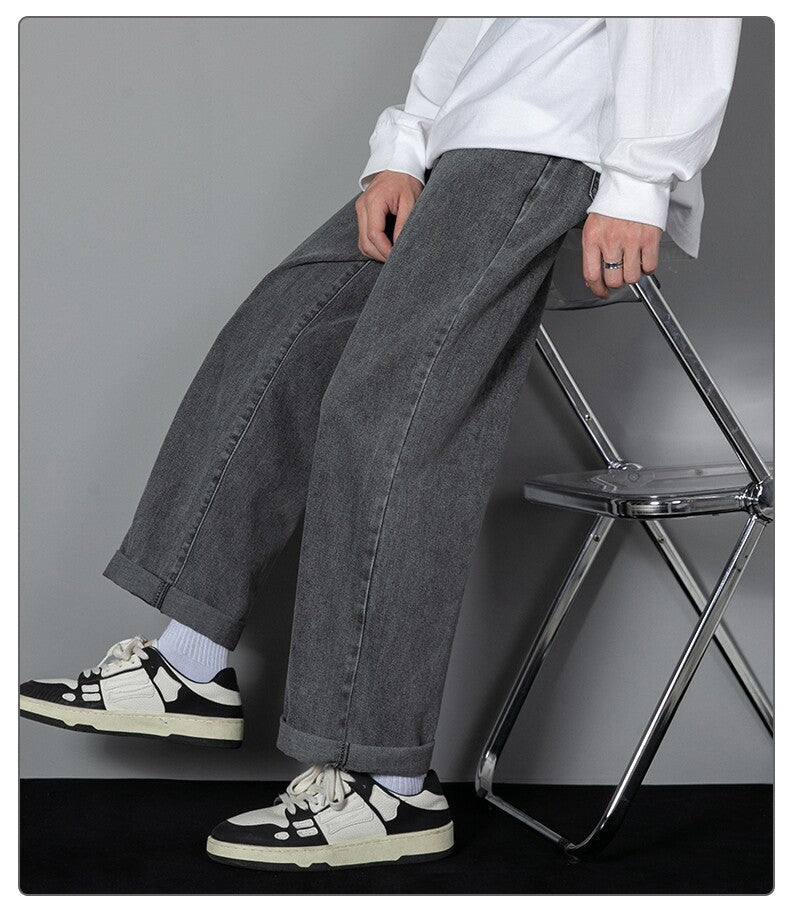 Men's Straight-Leg Jeans – Slimming Effect Mid-Rise