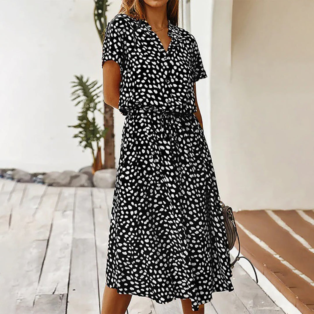 Women's Midi Dress Short Sleeves – Casual Fit Vacation