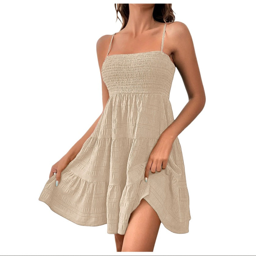 Textured Short Women's Dress – Relaxed Flowing Fit