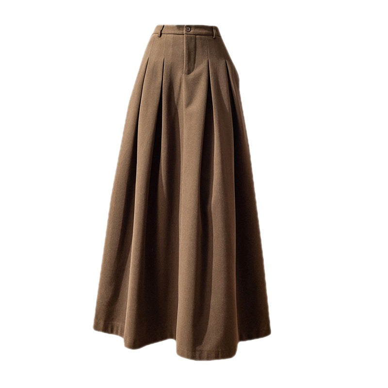 Women's Long Pleated Skirt – High Waist, Flared Fit