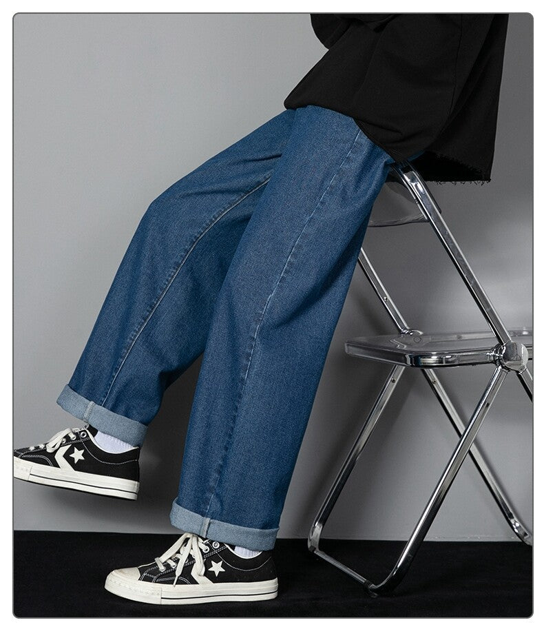Men's Straight-Leg Jeans – Slimming Effect Mid-Rise