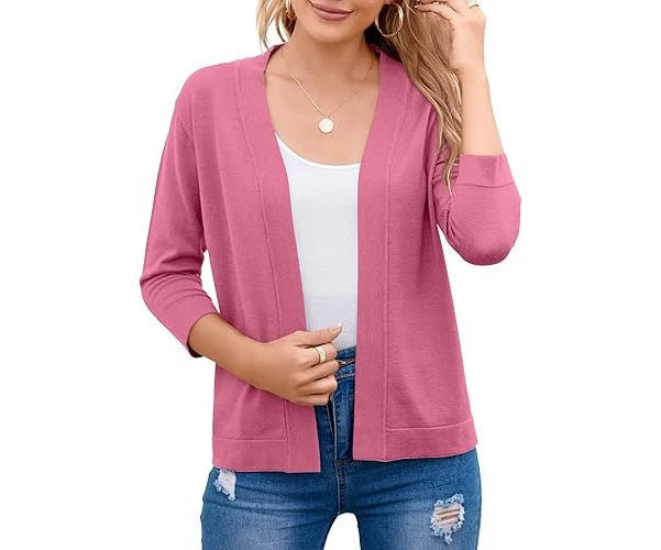 Women's Knit Cardigan – Short, Open Front