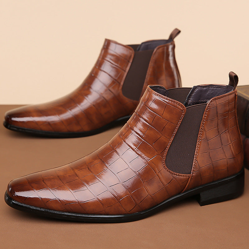 Men's Chelsea Boots – Glossy Finish, Modern Style