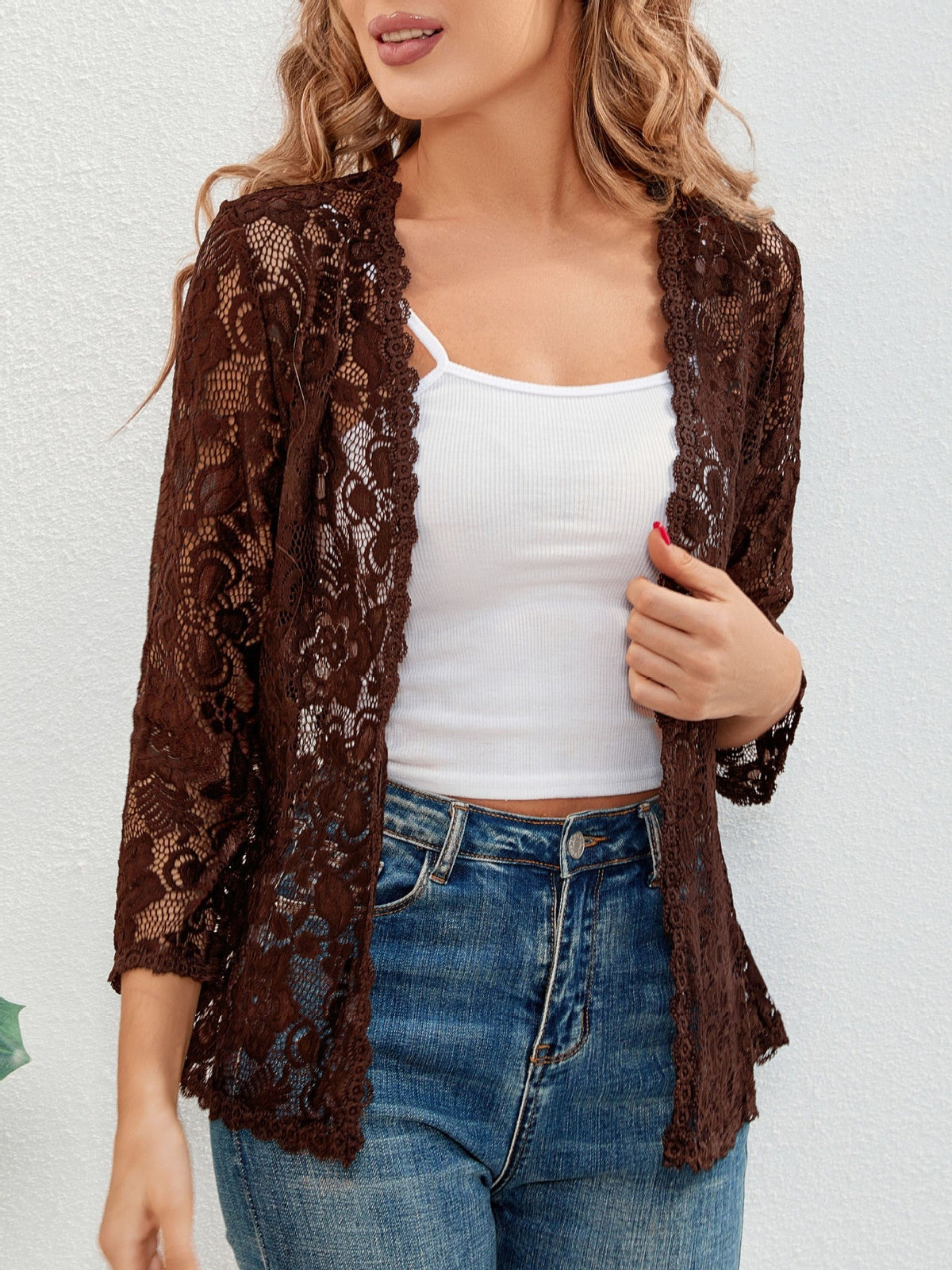 Women's Lace Transparent Cardigan – Lightweight Easy Opening