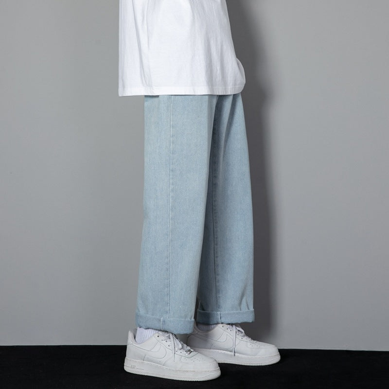 Men's Straight-Leg Jeans – Slimming Effect Mid-Rise