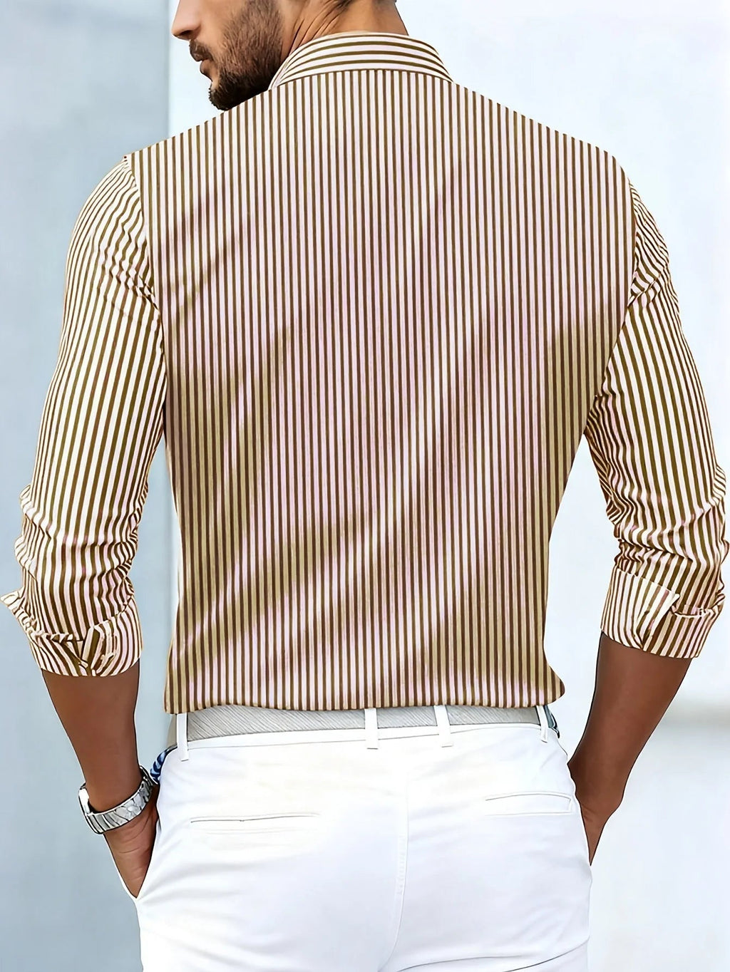 Men's Striped Shirt – Stretchy Casual Fit