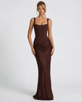 Women's Strapless Maxi Dress – Elegant Sheath Fit