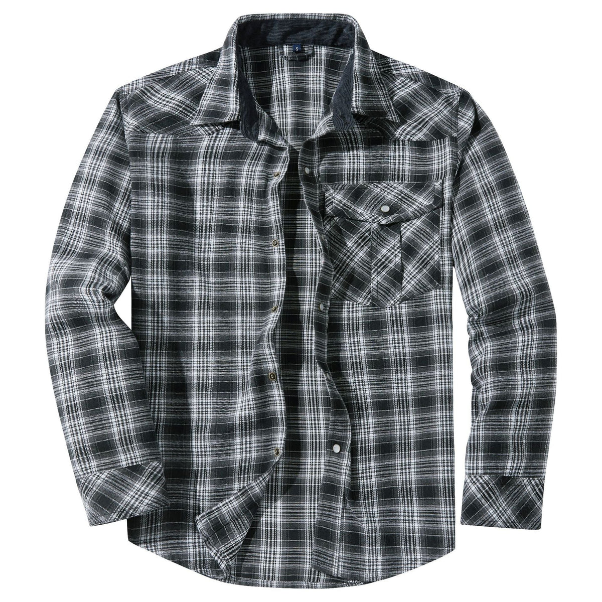 Men's Plaid Flannel Shirt – Mother-of-Pearl Button Cardigan Style