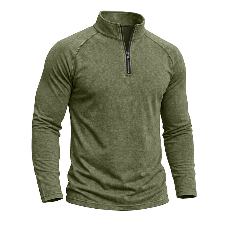 Men's Cotton Sweatshirt – Slim Fit with a Retro Worn Effect