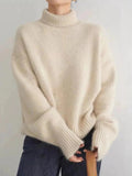 Women's Wool Turtleneck Sweater – Comfortable Chunky Knit