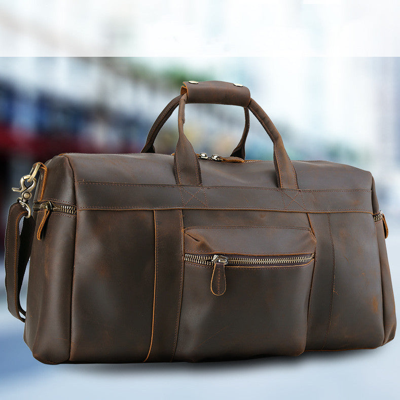 Men's Large Capacity Tote Bag – Vintage Leather Style