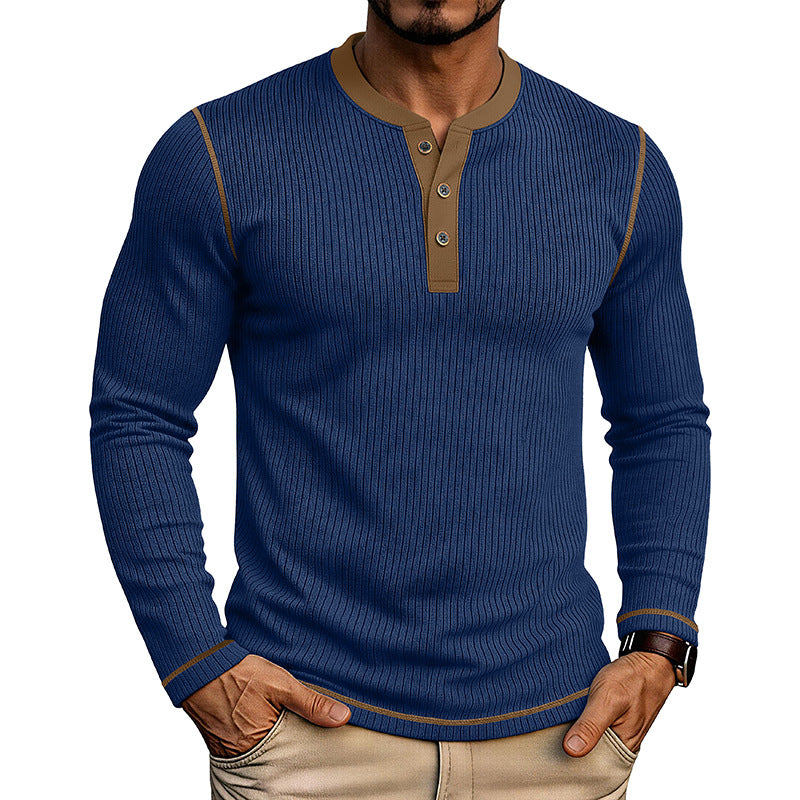 Men's Lightweight Knitwear Henley – Long-Sleeved Shirt