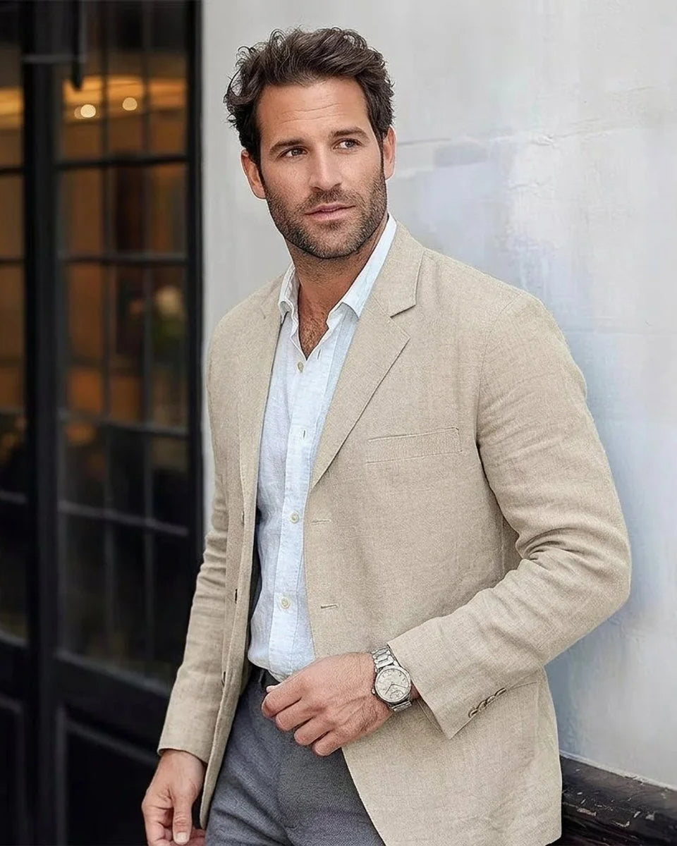 Men's Linen Cotton Jacket – Retro Deconstructed Cut