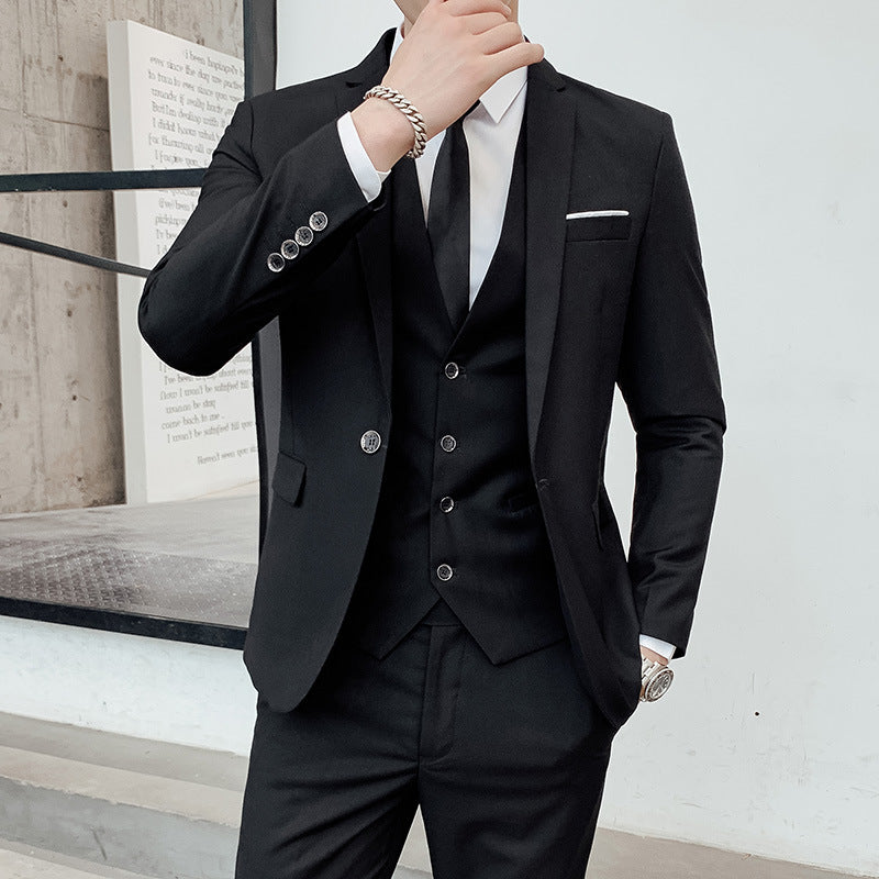 Men's 3-Piece Cotton Suit – Modern Slim Fit