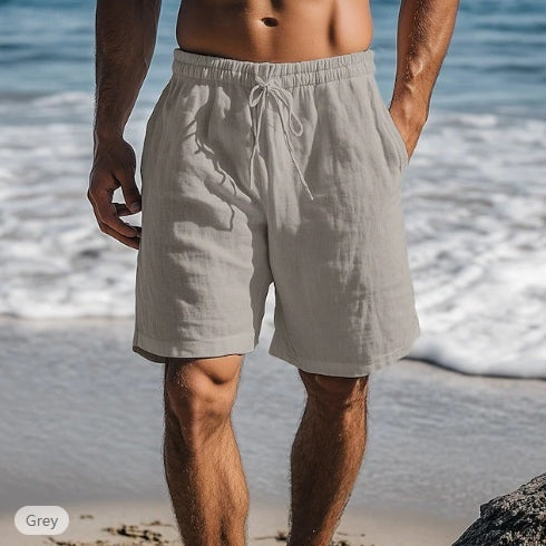 Men's Short Linen Cotton – Elastic Waist Straight Cut