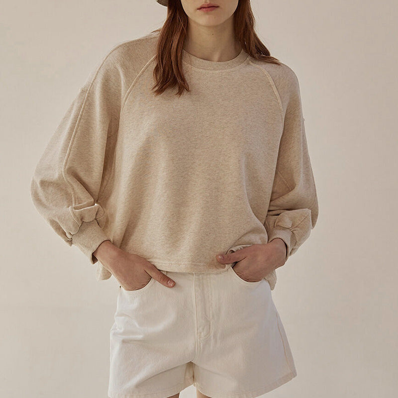 Women's Puff Sleeve Top – Casual Short Sleeve Knit