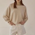 Women's Puff Sleeve Top – Casual Short Sleeve Knit