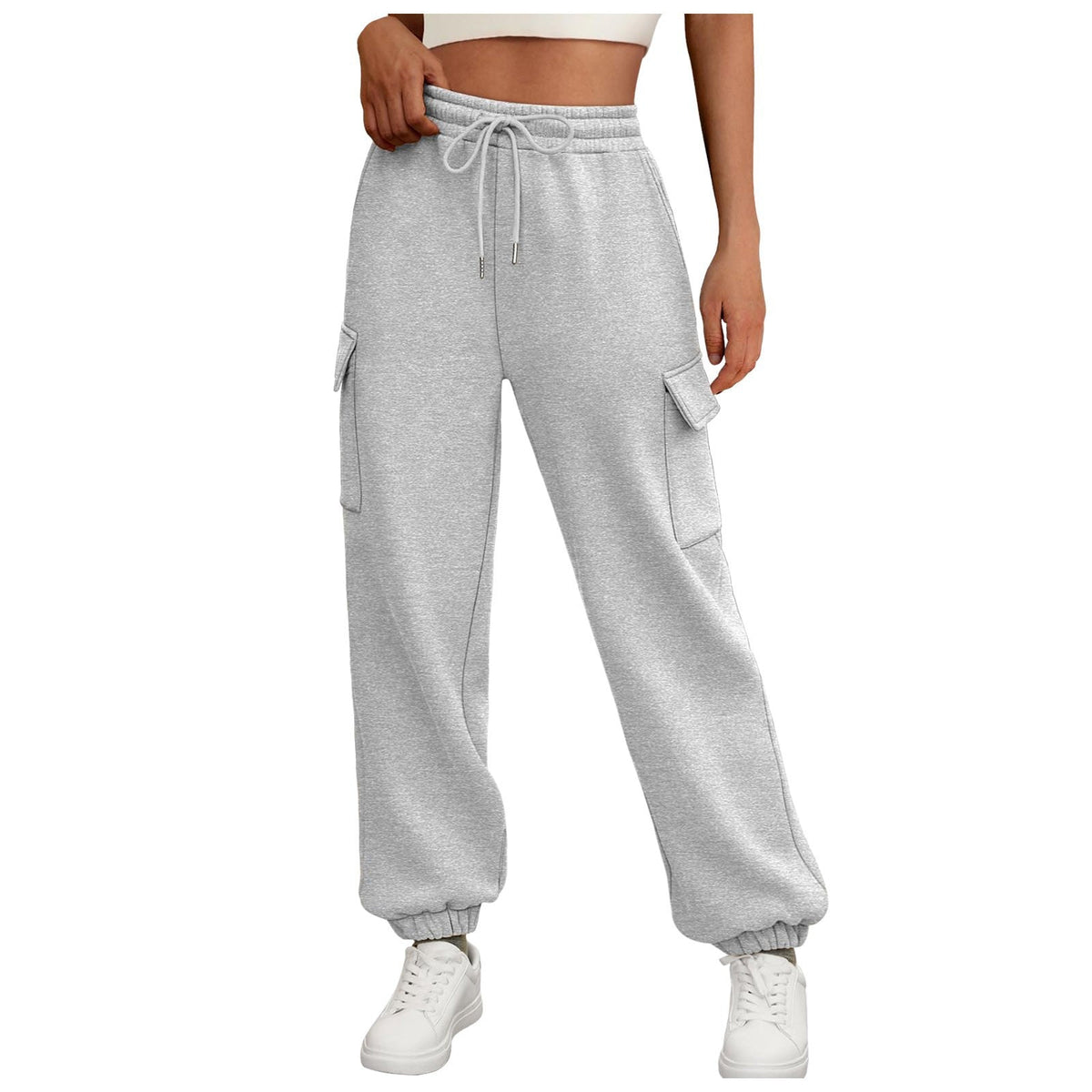 Women's Cargo Jogger Trousers – Relaxed Fit with Fleece Lining