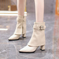 Women's Heeled Boots – Pointed Mid-Calf Shaft with an Elegant Finish