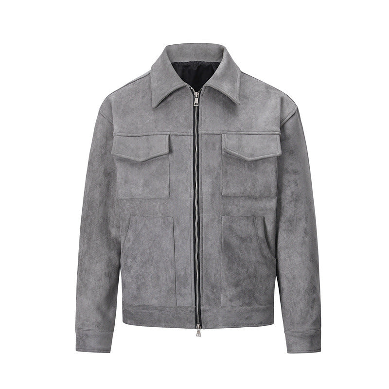 Men's Cotton Jacket – Regular Fit with Multiple Pockets