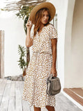 Women's Midi Dress Short Sleeves – Casual Fit Vacation