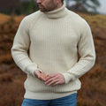 Men's Turtleneck Sweater - Loose-Fit Ribbed Knit