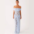 Women's Dress in Cut Lace – Sheer Effect & Satin Bow
