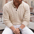 Men's Stand-Up Collar Sweater – Slim Knit and Ribbed Finishes