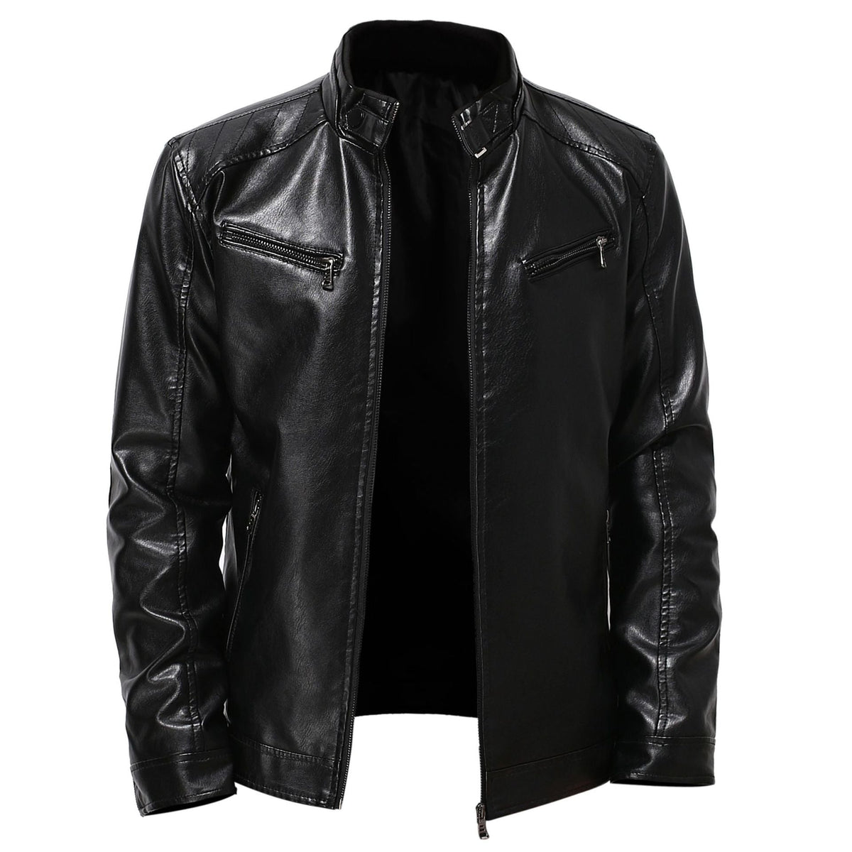 Men's Fitted Zip Jacket – Crew Neck with Pockets