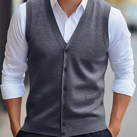 Men's Sleeveless Knit Vest – Timeless Casual Cardigan
