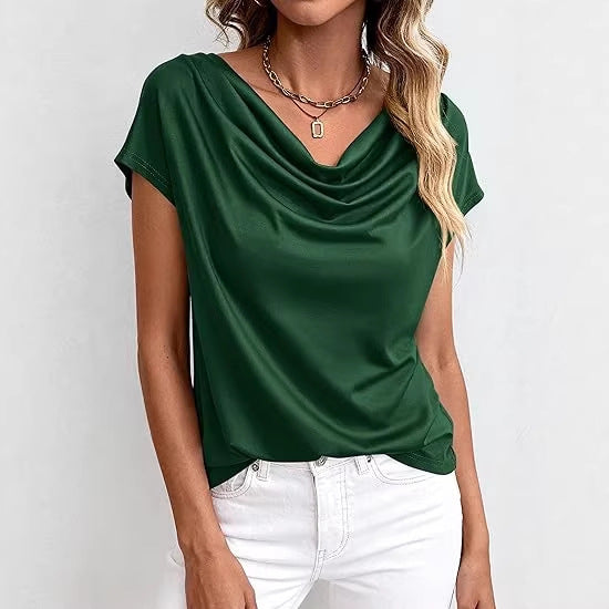 Women's Plain Short-Sleeve Top – Casual Cut
