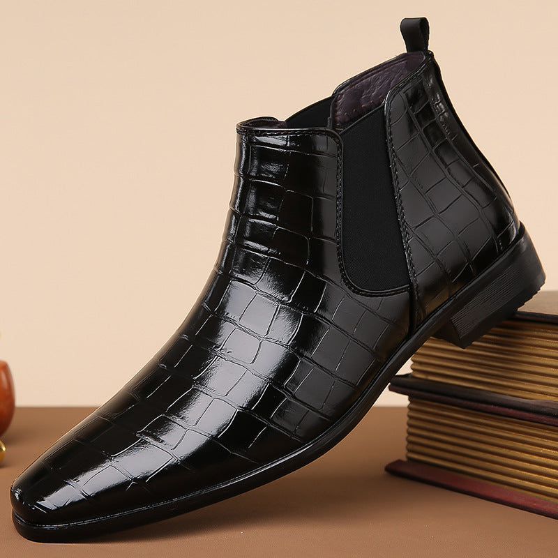Men's Chelsea Boots – Glossy Finish, Modern Style