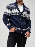 Men's Knitted Cardigan – Classic Button Front, Relaxed Fit