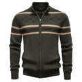 Men's Cotton Zip-Up Sweater – Slim-Fit Knitted Jacket