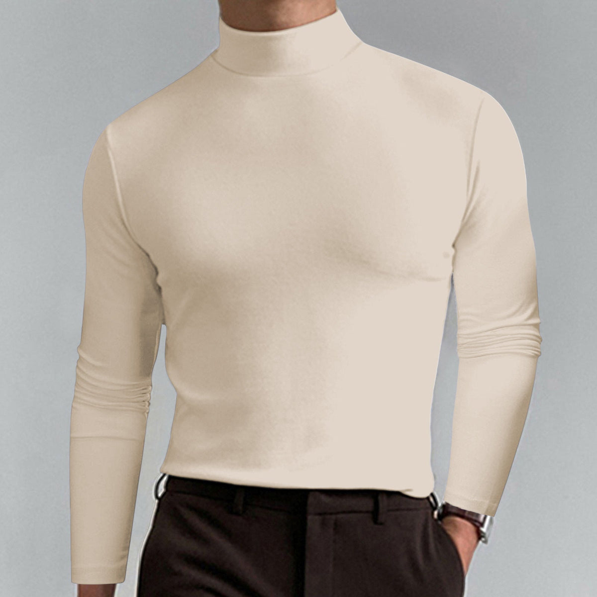 Men's Turtleneck T-Shirt – Classic-Fit Long Sleeve