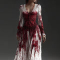 Women's Maxi Dress with Halloween Witch Print - Straight Autumn Fit