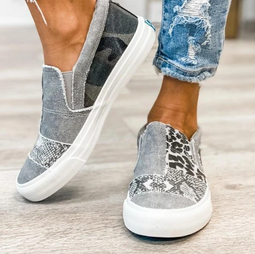 Women's Canvas Slip-On Sneakers – Flexible Upper, Easy to Slip On