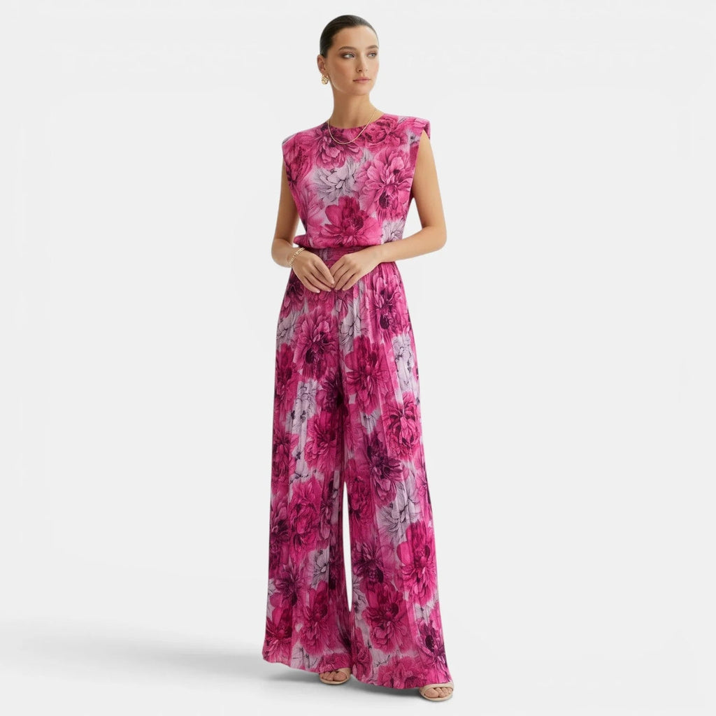 Women's Two-Piece Set – Sleeveless Top and Wide-Leg Trousers