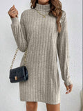 Women's Mini Dress – Loose Fit and Solid Color Silhouette