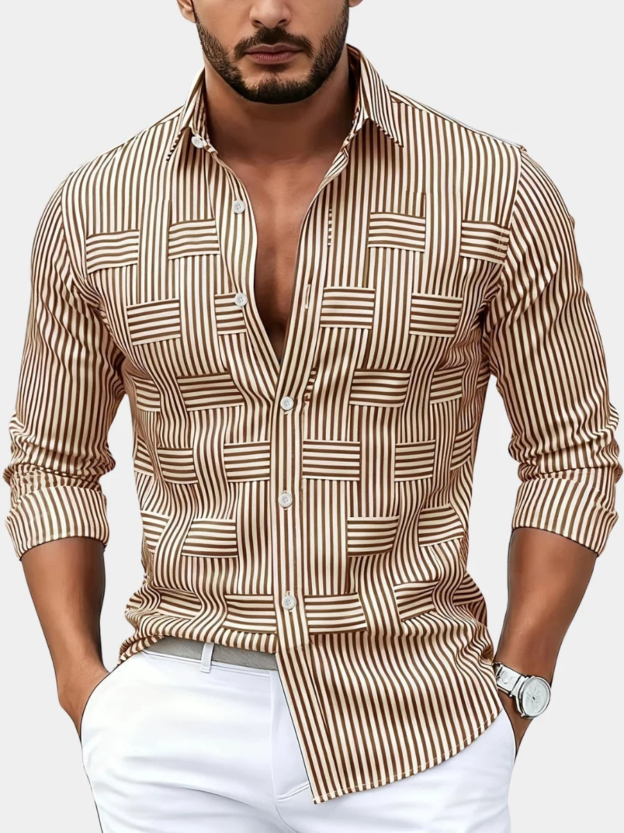 Men's Striped Shirt – Stretchy Casual Fit