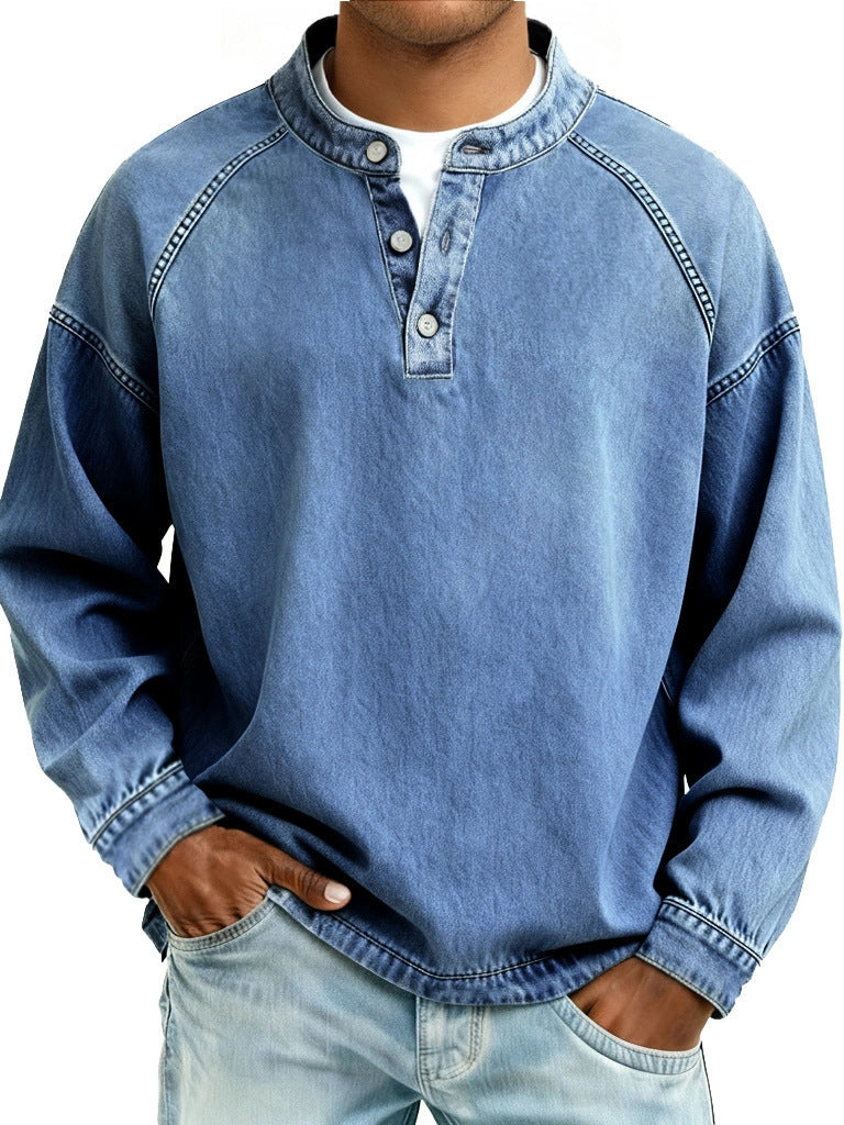 Casual Men's Long-Sleeve Shirt – Vintage Loose Fit
