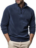 Men's High-Neck Half-Zip Sweatshirt – Subtle Patch Pocket