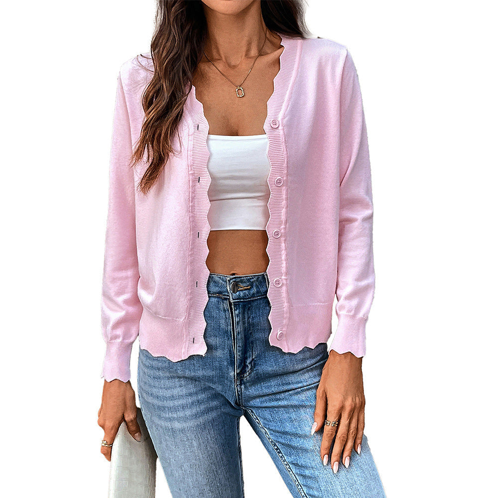 Women's Ice Silk Vest – V-Neck, Lightweight Long-Sleeve Knitwear