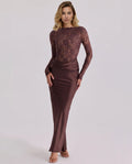 Women's Long Satin Skirt with Lace Panel – Mermaid Fit