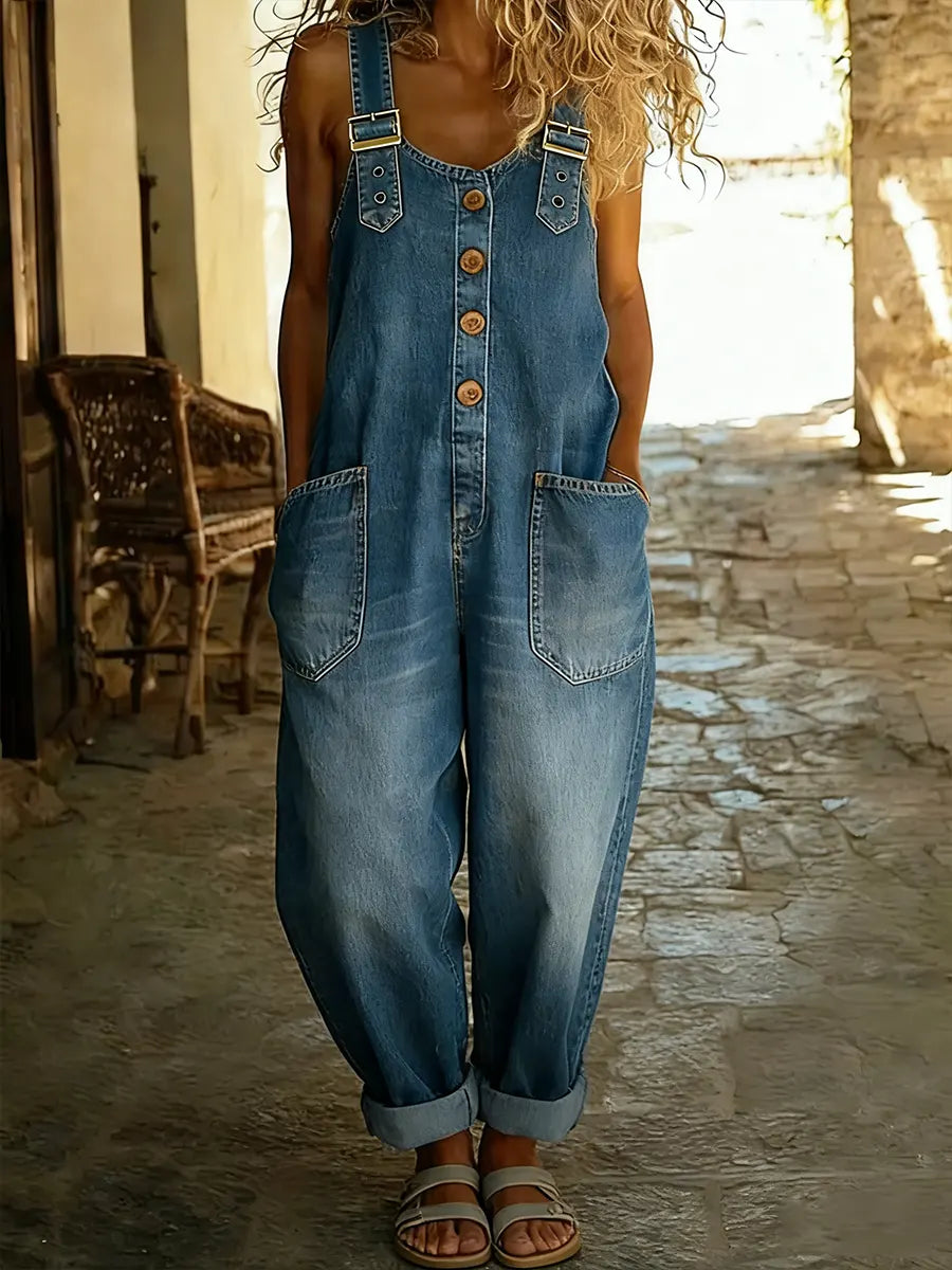 Women's Denim Jumpsuit – Relaxed Vintage Fit